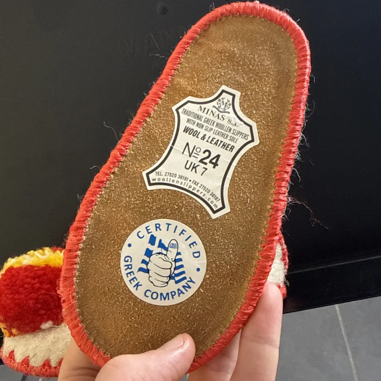 Kids Greek Slippers Original Minas Woollen No24 UK7 – photo 4