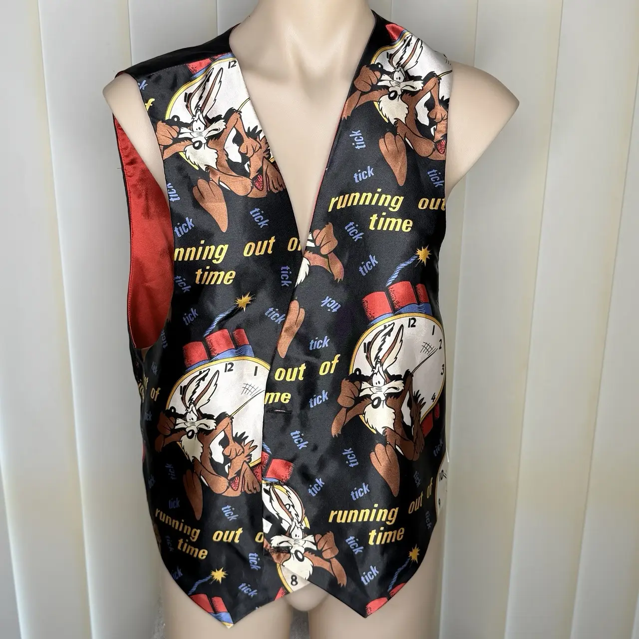 Vintage 1997 Davenport Looney Tunes Wile E Coyote Suit Vest Waistcoat – photo 2