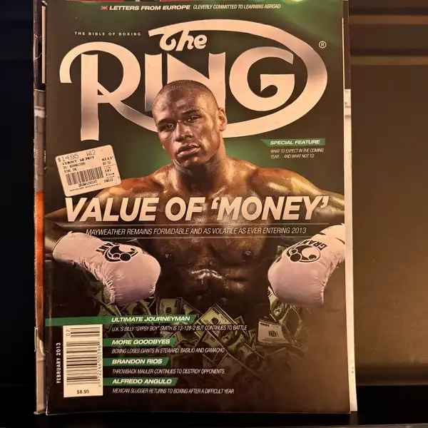 The Ring boxing magazine the value of Floyd 'Money' Mayweather cover Feb 2013