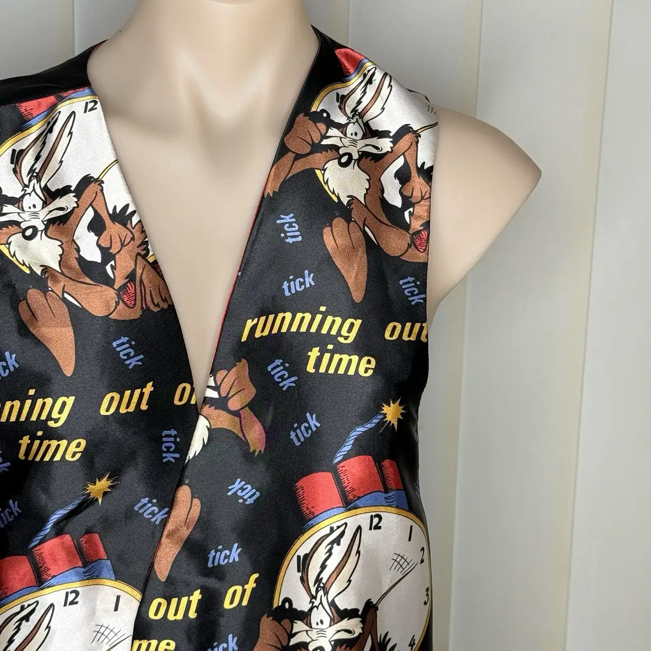 Vintage 1997 Davenport Looney Tunes Wile E Coyote Suit Vest Waistcoat – photo 5