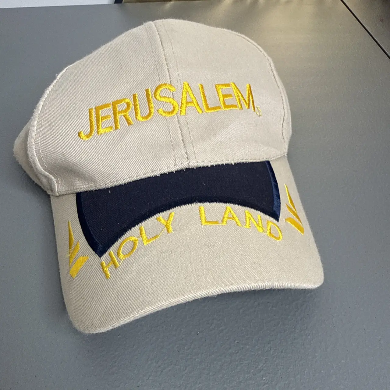 Hat Baseball Cap Jerusalem Holy Land Beige Black Yellow – photo 2