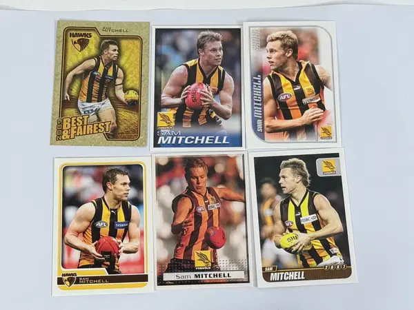 Select Sam Mitchell Hawthorn Hawks AFL 2009 Best & Fairest 6 Card Lot