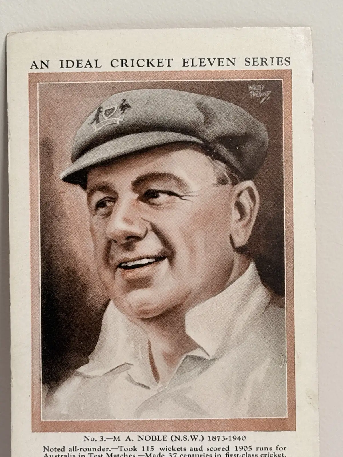 Stamina Cricket Card An Ideal Cricket Eleven Series No. 3 M A Noble – photo 3