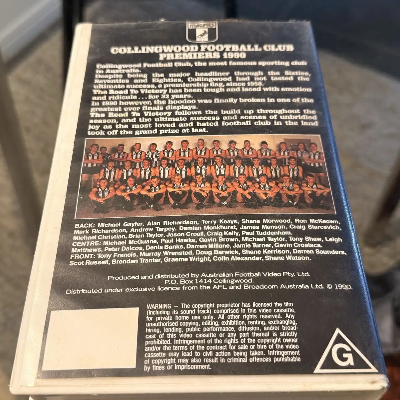 The Road To Victory Collingwood Magpies VHS Video – photo 2