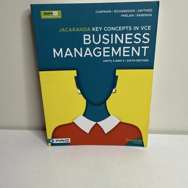 Jacaranda Key Concepts VCE Business Management Units 3 & 4 6th Ed 2021