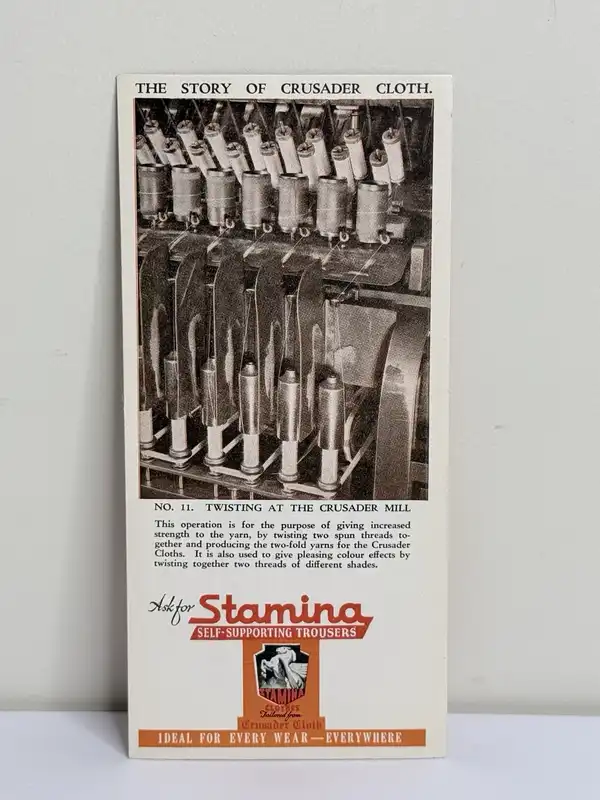Stamina Crusader Cloth Self-Supporting Trousers Fashion Advertising Card#11