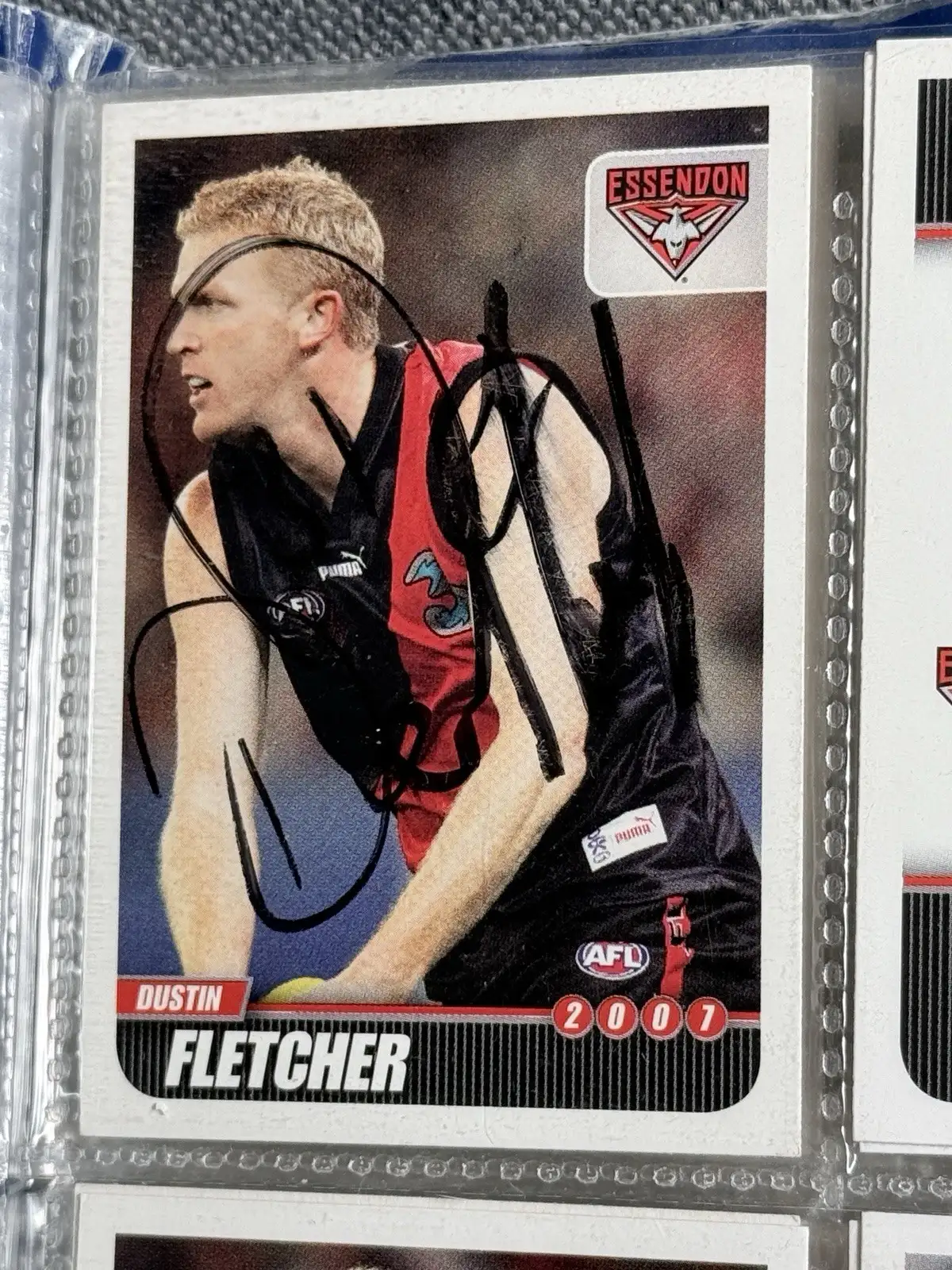 Herald Sun AFL 2007 Essendon bombers 10 Card Lot Dustin Fletcher Signed – photo 2