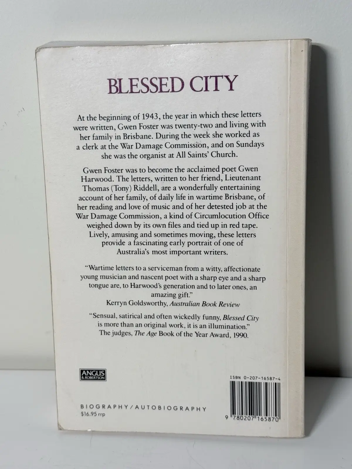Gwen Harwood Blessed City Letters to Thomas Riddell 1943 Paperback – photo 6