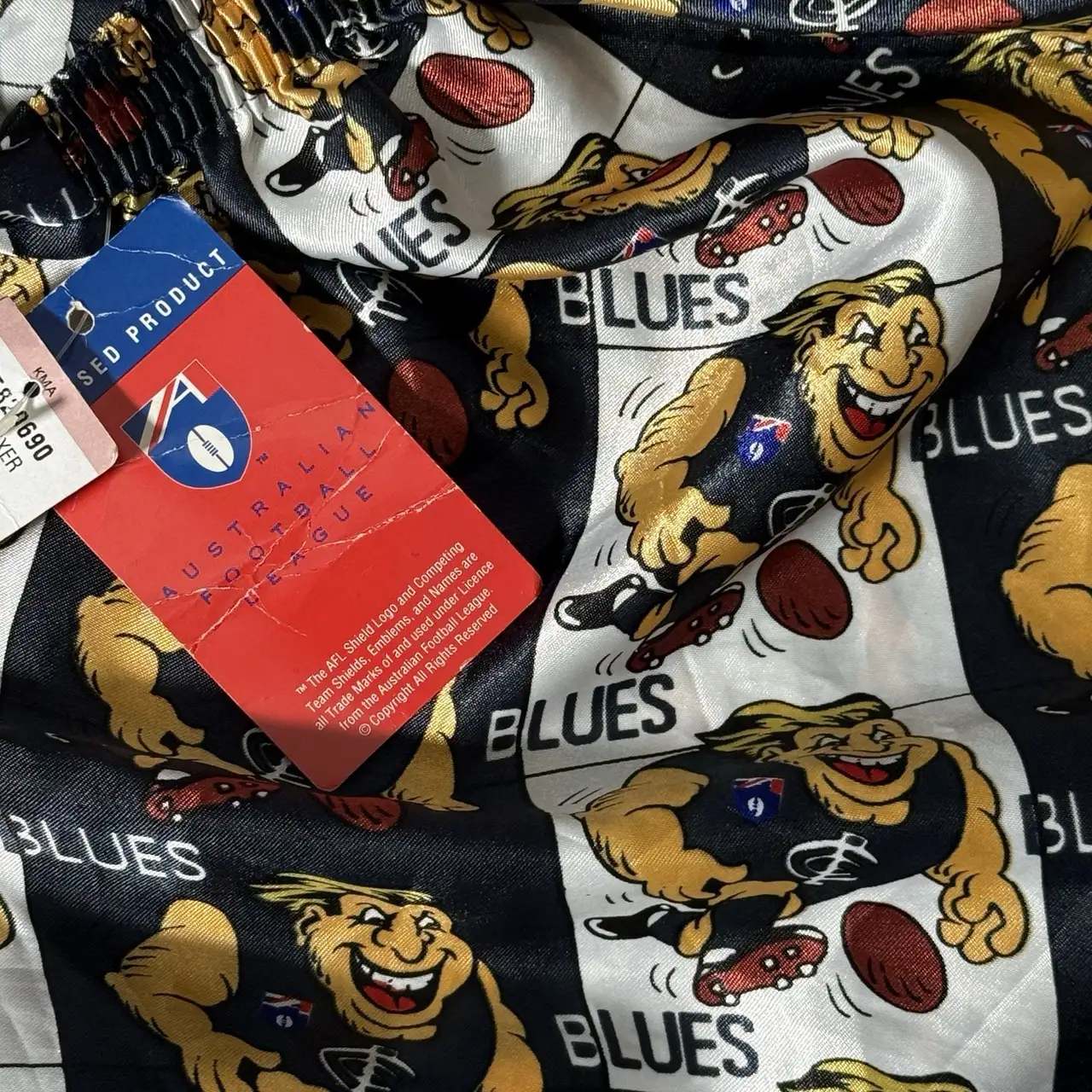 Vintage New Carlton Blues Satin AFL Boxer Shorts Small Stunning – photo 6