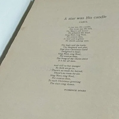 A Star Was His Candle Sheet Music 1934 Piano Voice Holiday Intermediate Allan – photo 5