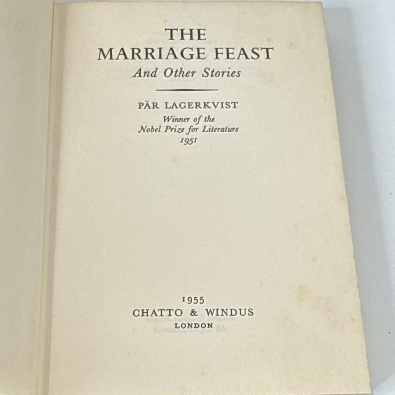 The Marriage Feast Hardcover Book Vintage Par Lagerkvist – photo 5