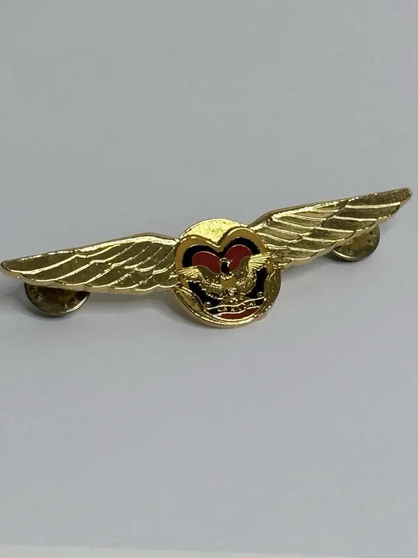 Vintage Air Niugini Papua New Guinea Pilot Wings Badge Gold Red Black Enamel