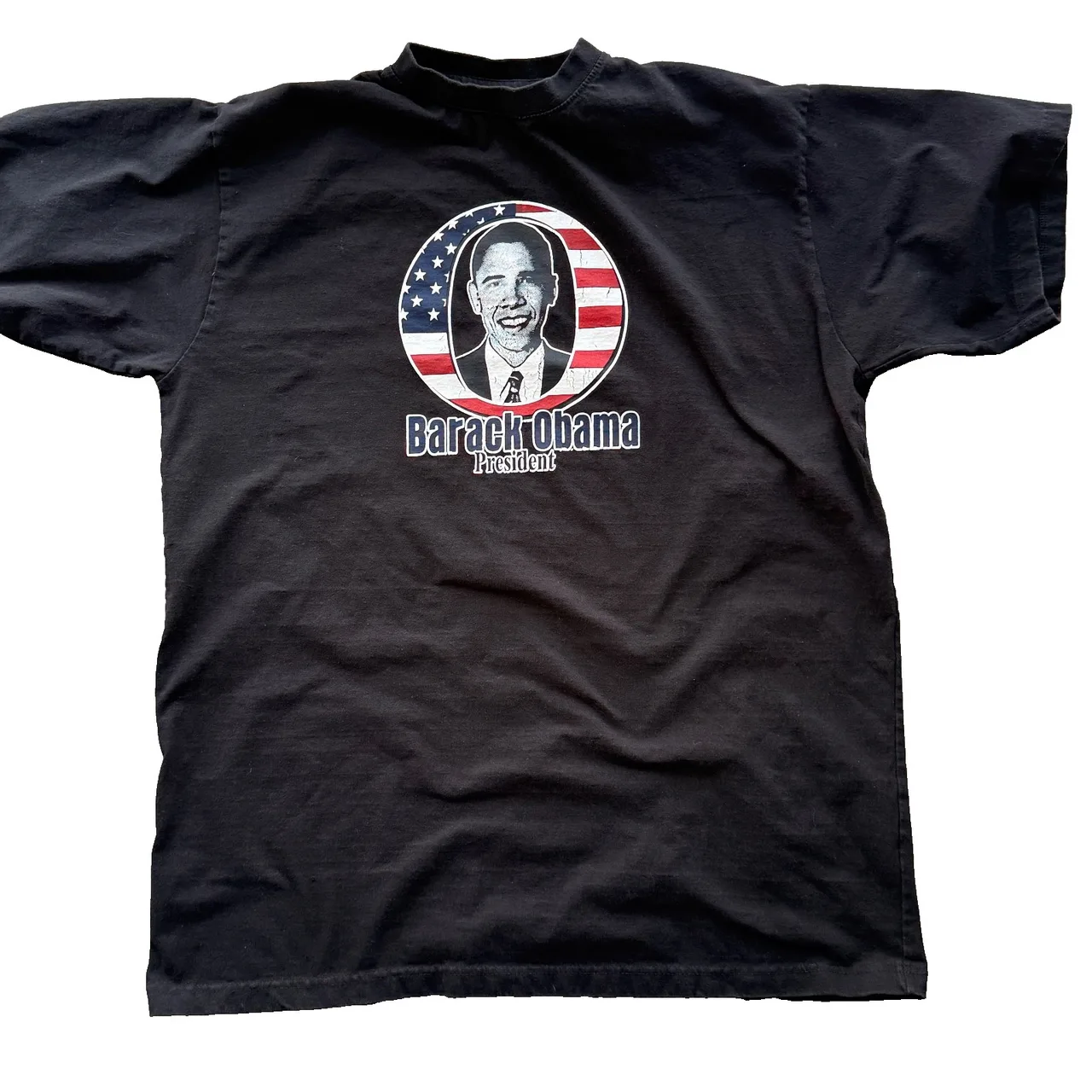 Barack Obama President Retro Graphic T.A.B. T Shirt XL Black Political USA – photo 2