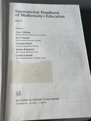 Kluwer International Handbook of Mathematics Education Part 2 Vol 4 (1996 HC) – photo 4