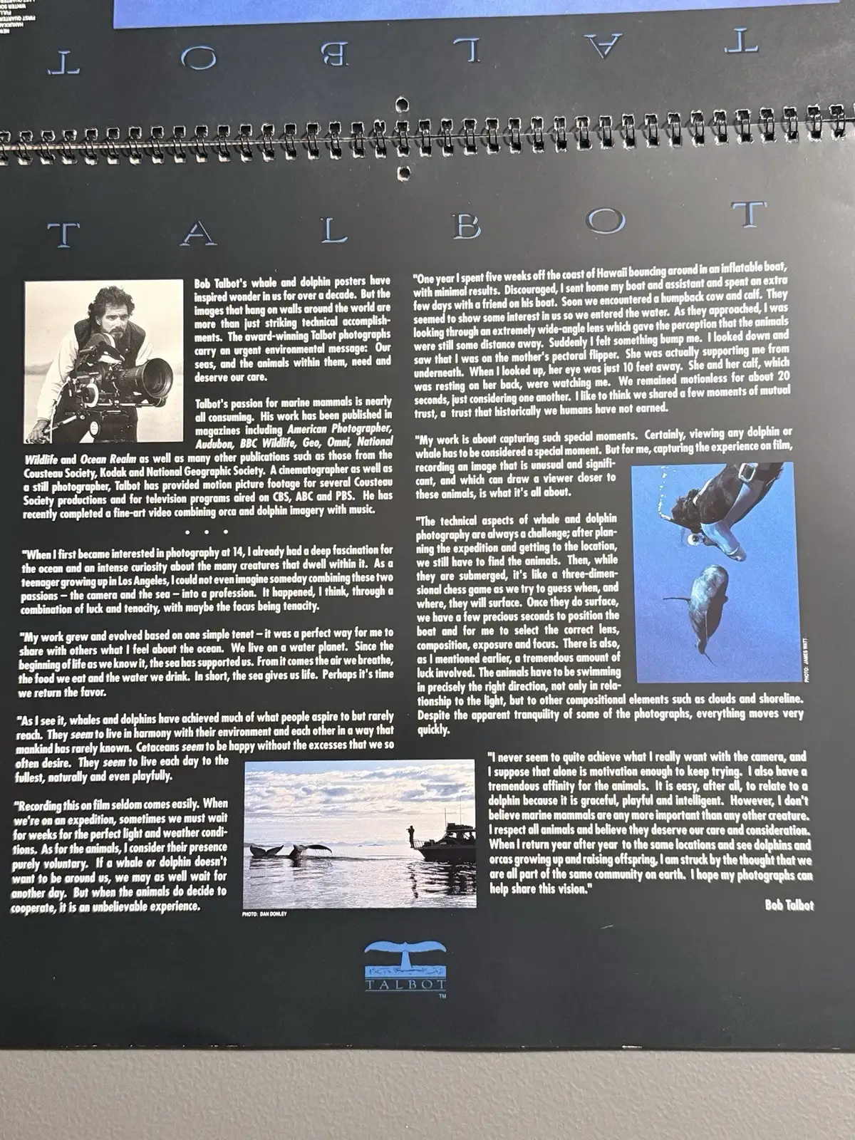 Talbot Day Dream 1994 Whales 16-Month Wall Calendar MPN 41510 – photo 8