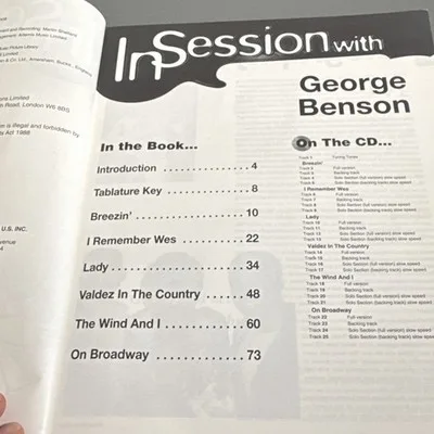 In Session with George Benson Guitar Tab Notation Chords Lyrics Book noCD 1999 – photo 4