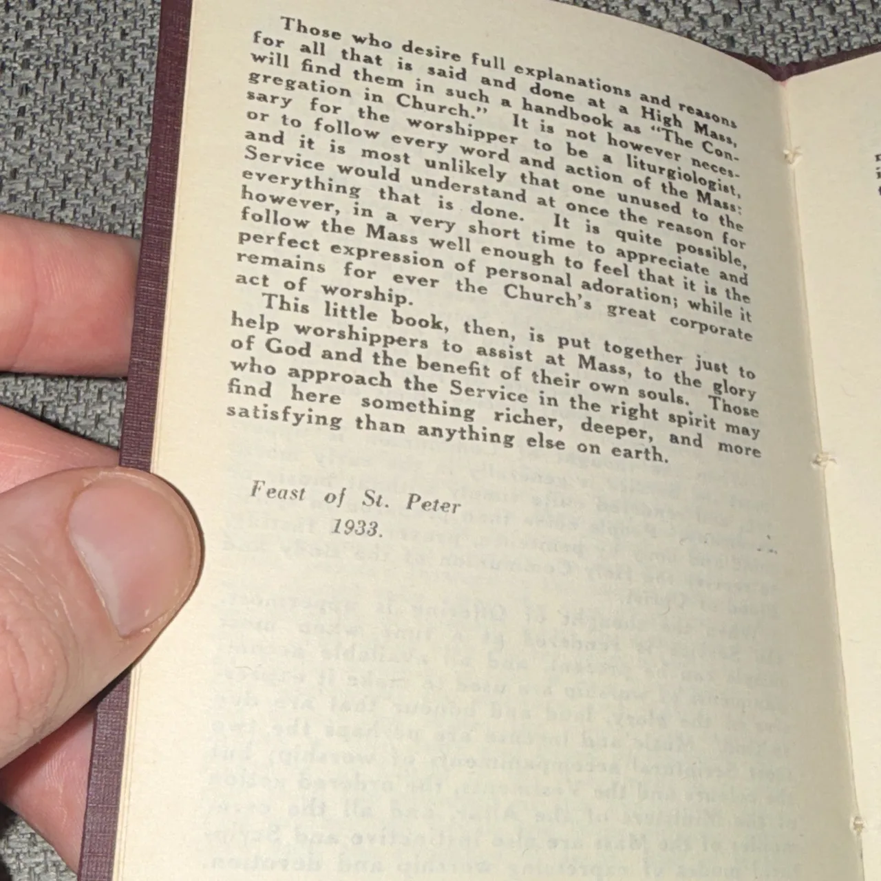 The English Mass Prayer Book 1933 Burgundy Hardcover Mass Book England – photo 4