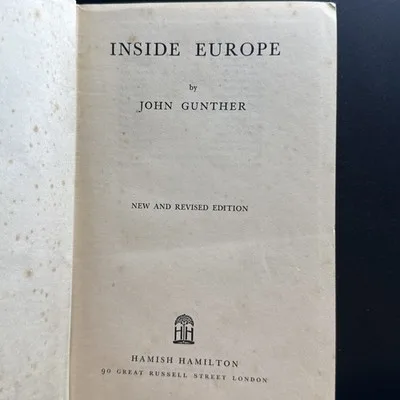 Inside Europe John Gunther 1936 New And Revised Edition – photo 5