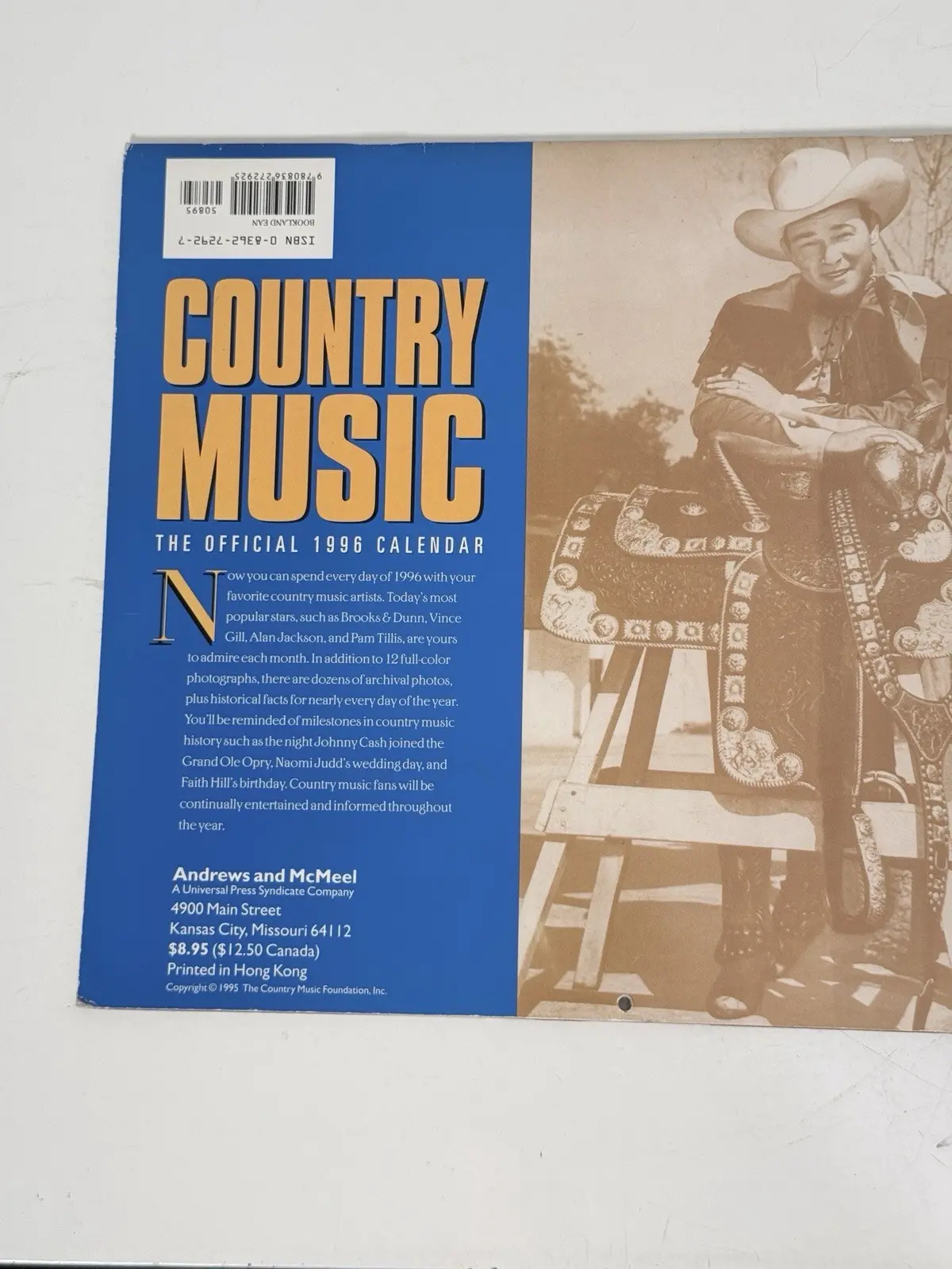 Country Music Foundation Official 1996 Calendar Illustrated Paperback – photo 2