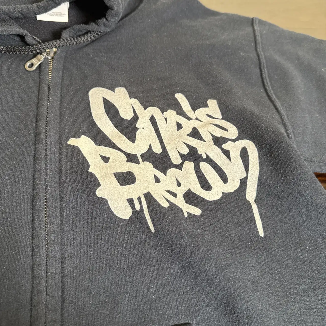 Rare Chris Brown FAME Zip Hoodie Small Original Black – photo 2