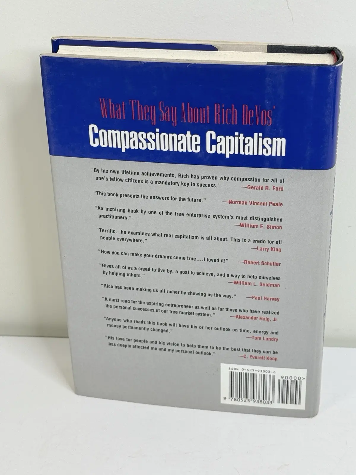 Rich DeVos Compassionate Capitalism Hardcover w/ Dust Jacket First Printing 1993 – photo 2