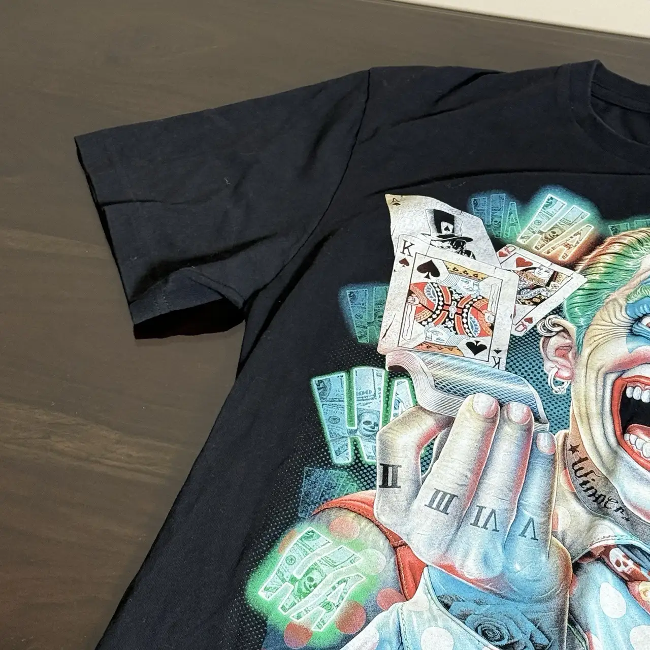 Thrift Shop Joker Clown Glow In The Dark Medium Tee Shirt – photo 3