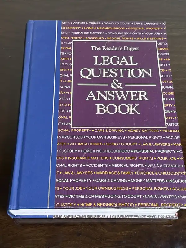 The Reader's Digest Legal Question and Answer Book by Jan Bowen First Ed 1990