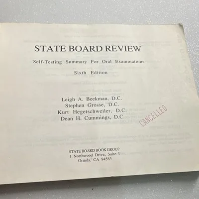 State Board Review Chiropractic Self-Testing Summary for Oral Exams 6th Ed – photo 4