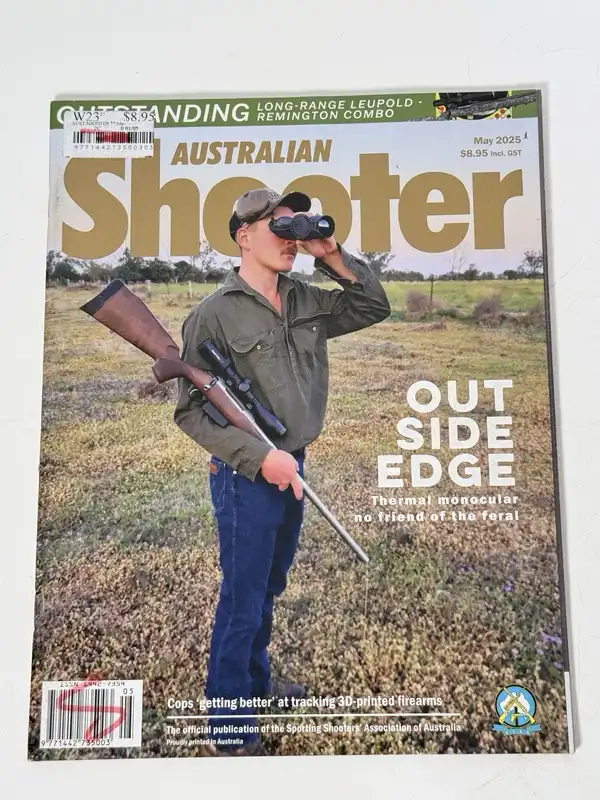 australian shooter magazine may 2025 issue "outside edge" issn 1442-7354