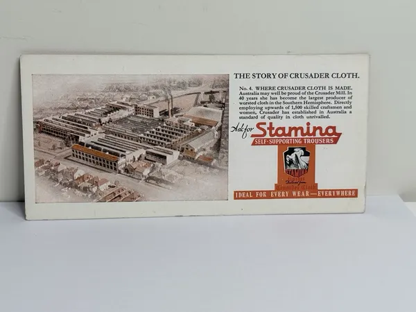 Stamina Self-Supporting Trousers Crusader Cloth Fashion Advertising Card #4