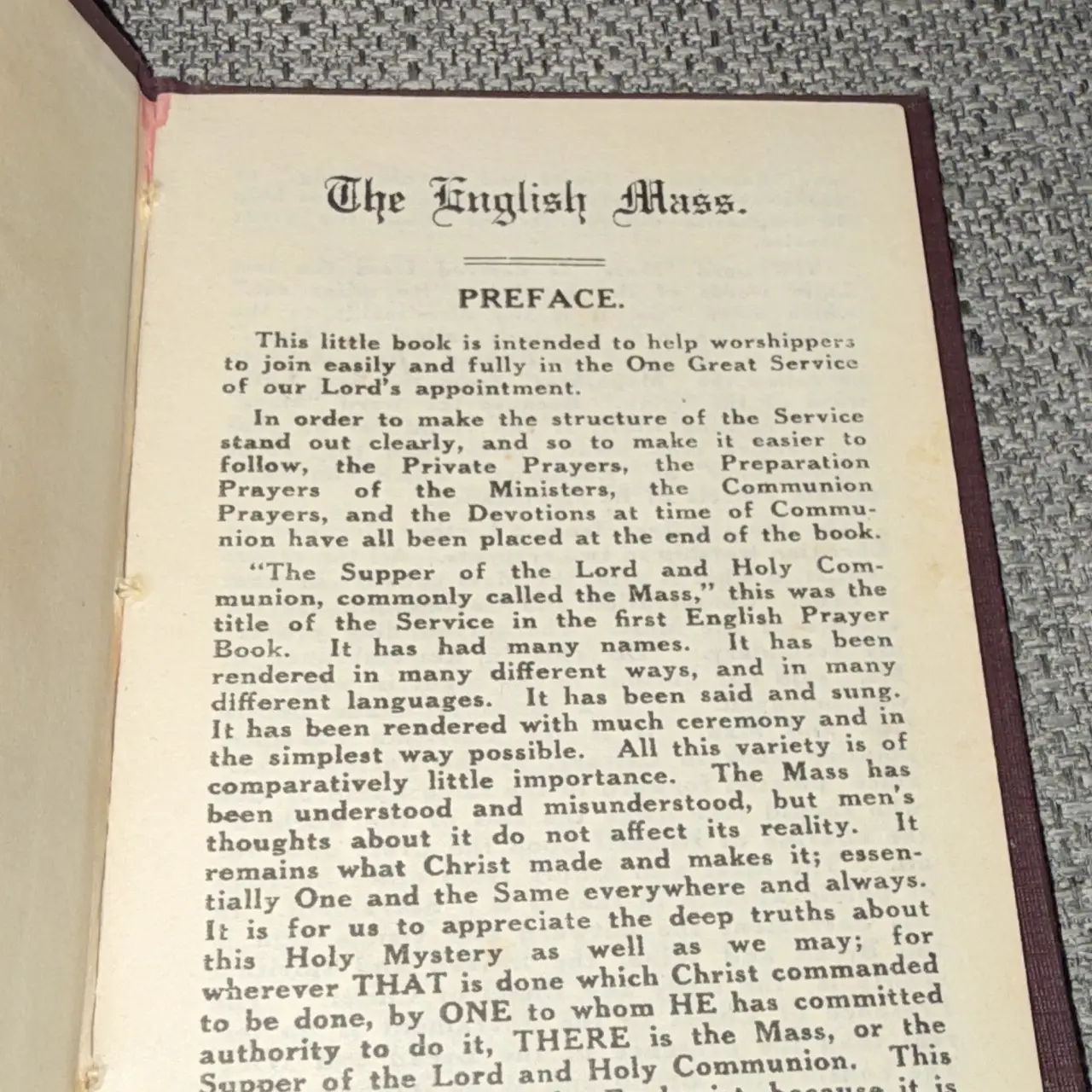 The English Mass Prayer Book 1933 Burgundy Hardcover Mass Book England – photo 3