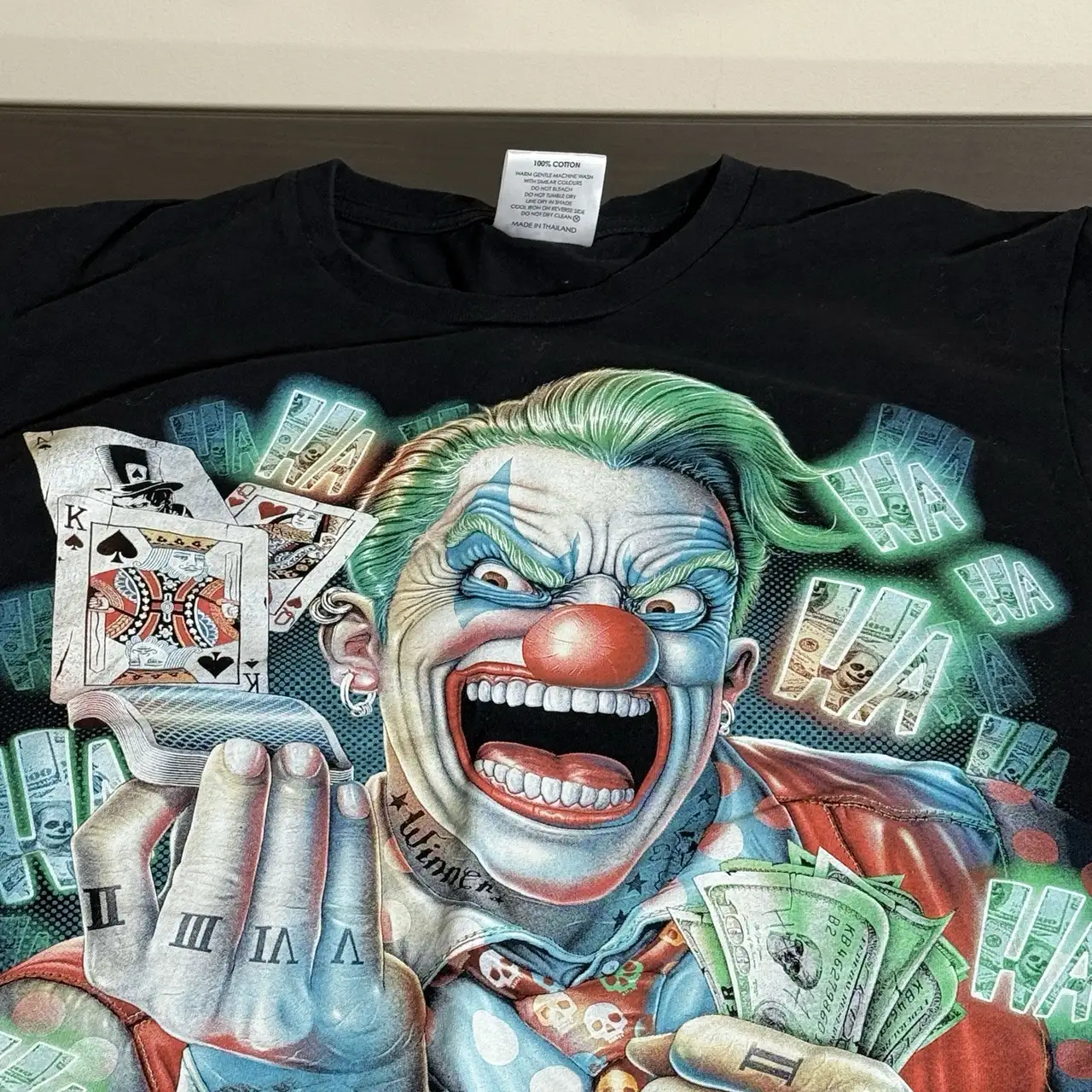 Thrift Shop Joker Clown Glow In The Dark Medium Tee Shirt – photo 4