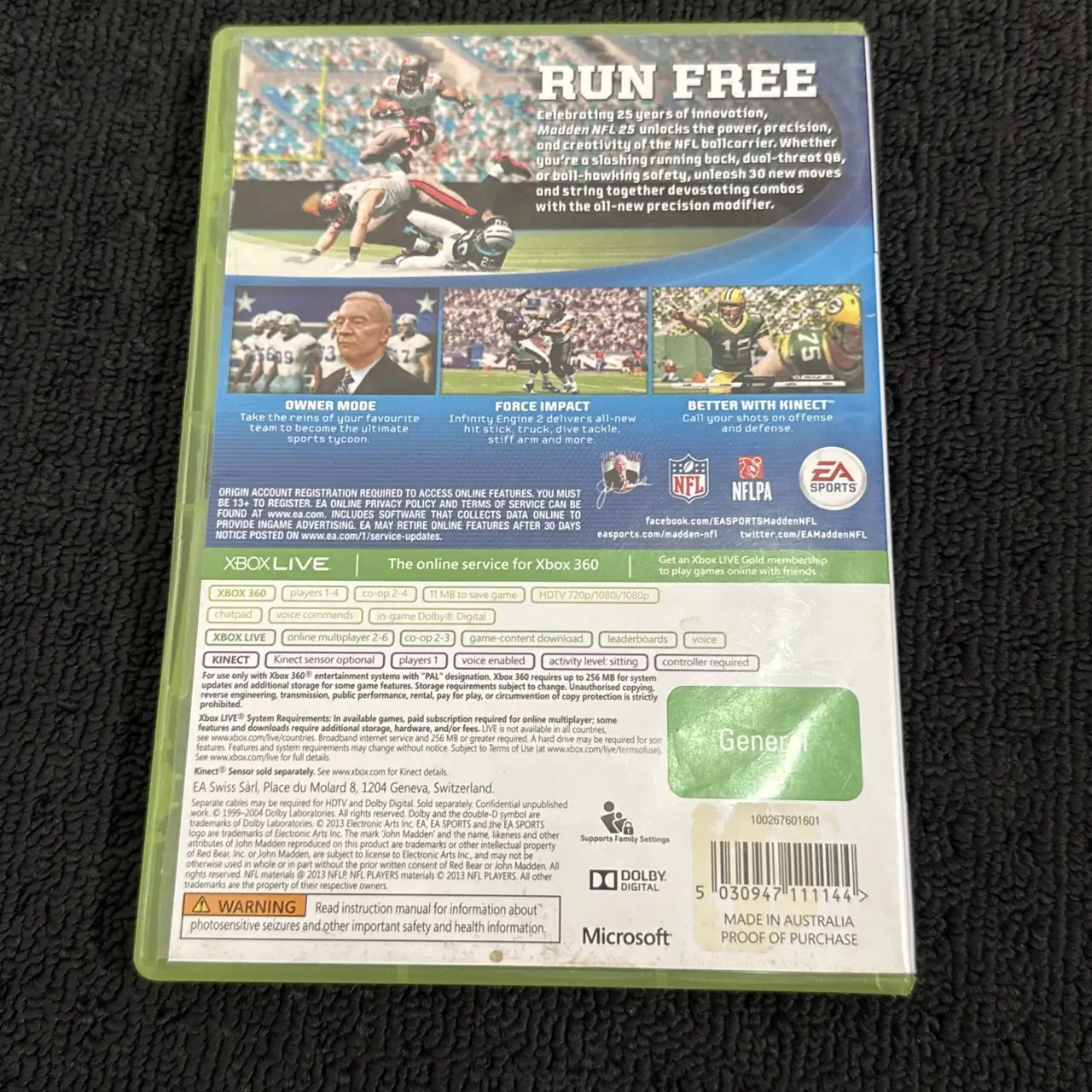 Madden NFL 25, Microsoft Xbox 360 No Manual - 001 – photo 2