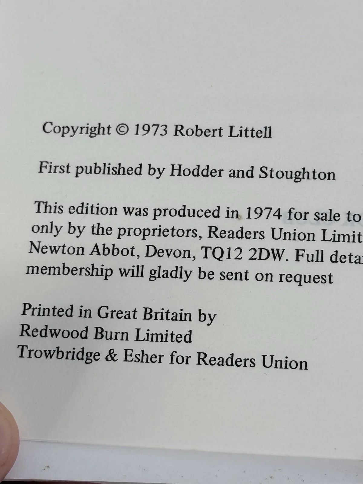 Robert Littell The Defection of A. J. Lewinter Hardcover Hodder 1974 – photo 3