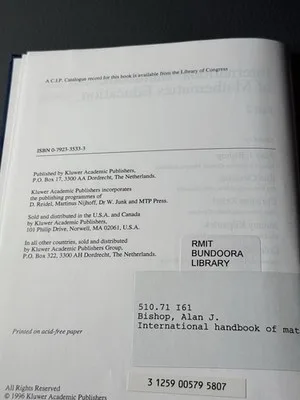 Kluwer International Handbook of Mathematics Education Part 2 Vol 4 (1996 HC) – photo 6