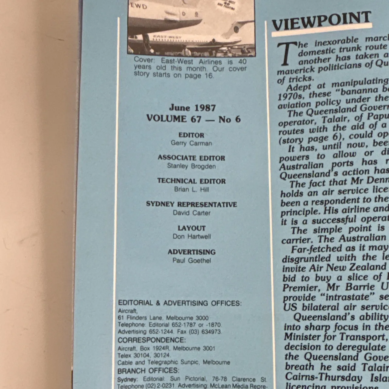 aircraft magazine may june july 1987 aviation issue volume 67 Australasia – photo 9