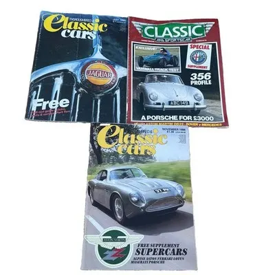 Bundle 3x Vintage Thoroughbred Classic  Car Magazines Job Lot C1