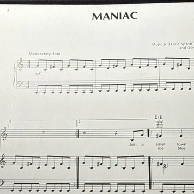 Chappell Music Maniac (Flashdance) Sheet Music Piano Vocal Guitar Intermediate – photo 4