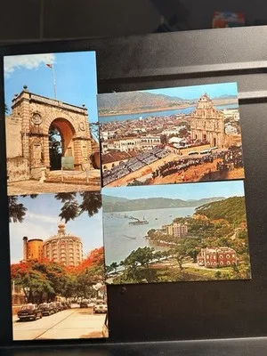 Chan Kong Distributor Macau China Chrome Cityscape Postcard Lot Of 4 Unposted – photo 2