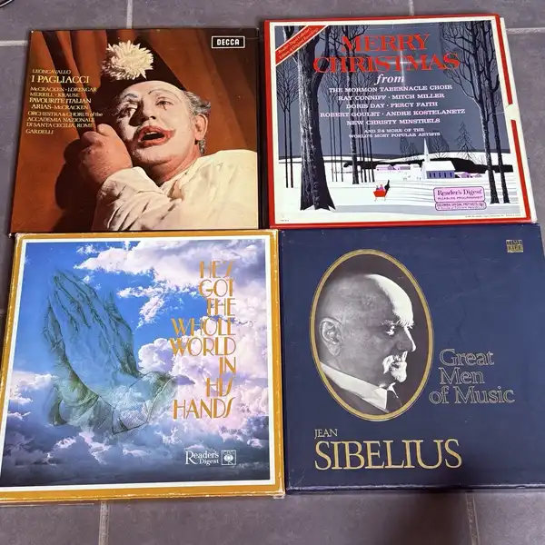 Decca Lot 4 Vinyl LPs I Pagliacci Jean Sibelius Reader’s Digest Christmas