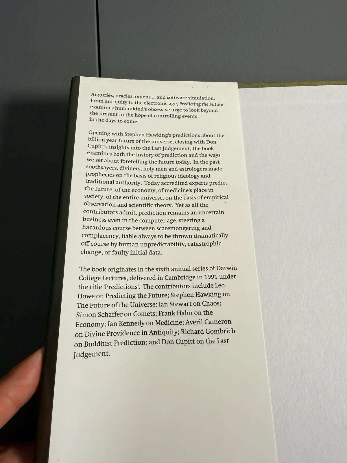 Predicting the Future Stephen Hawking 1993 First Edition Hardcover Cambridge – photo 3