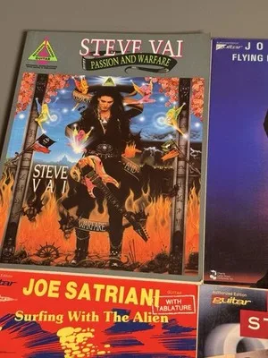 4x Vintage Guitar Tab Books Steve Vai Joe Satriani Steve Morse Rare Tablature – photo 2