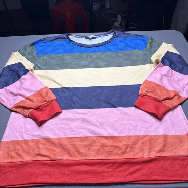 Luukse Rainbow Striped Pullover Beautiful Jumper 1Xlarge Size
