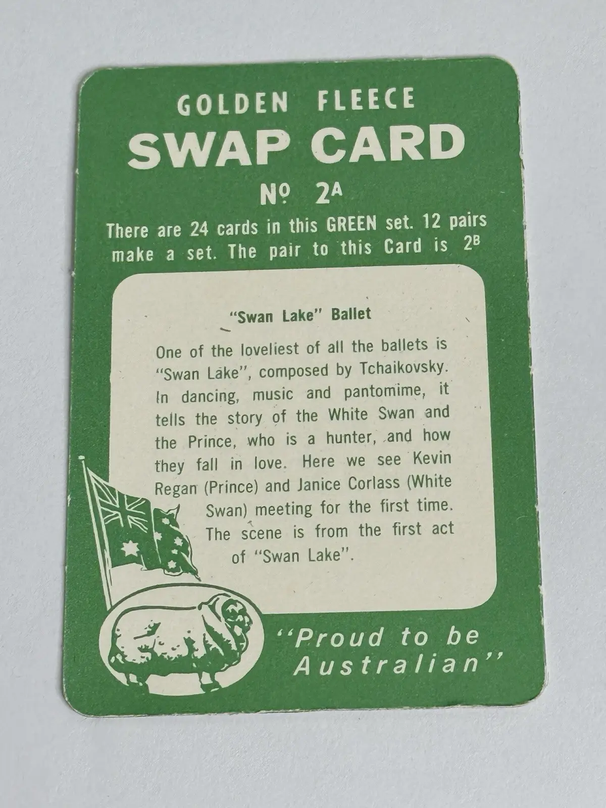 Golden Fleece Swap Card No.2A Swan Lake Ballet Green Set Kevin Reagan J Corlass – photo 3