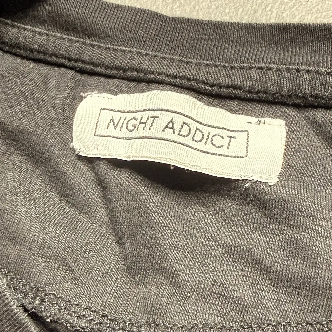 Night Addict Black T-Shirt Size L Men's Gothic Logo Tee Back Print Streetwear – photo 5