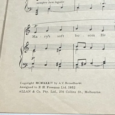 A Star Was His Candle Sheet Music 1934 Piano Voice Holiday Intermediate Allan – photo 3
