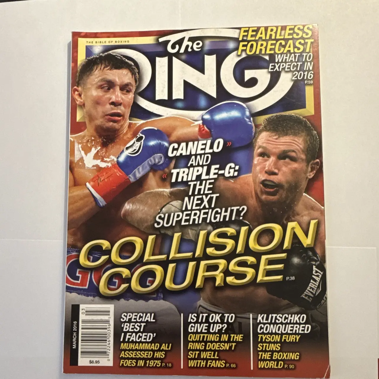 the ring magazine march 2016 boxing issue 03 "collision course" canelo ggg – photo 2