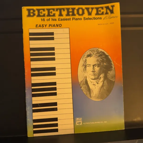 Beethoven 16 easiest pieces piano selection vintage song boook collection