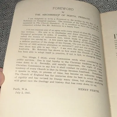 Liturgica T. M. Robinson (1945 Paperback) Church of England Inscribed – photo 4