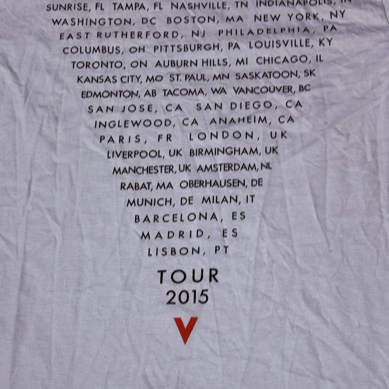 Maroon 5 2015 World Tour T Shirt Concert Band Tee Made USA Grey Small Men’s – photo 10